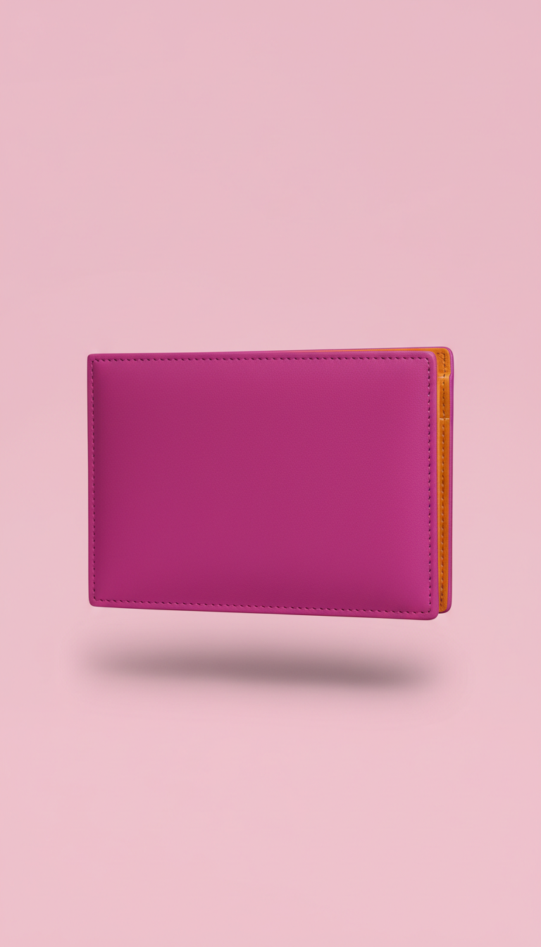 Vivid fuchsia vegan leather wallet