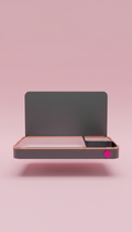 Brushed metal desk organizer tray